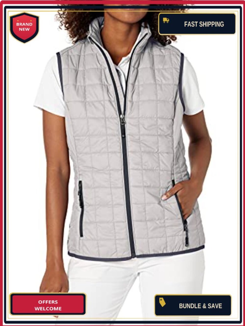 Water-Resistant Quilted Sleeveless Vest Windproof Outdoor Layering